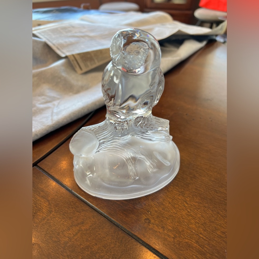 Lead Clear Crystal Owl Cristal D Arques France original Sticker